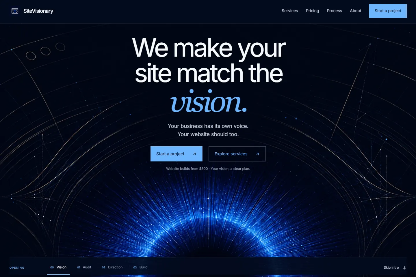 SiteVisionary, our own studio website
